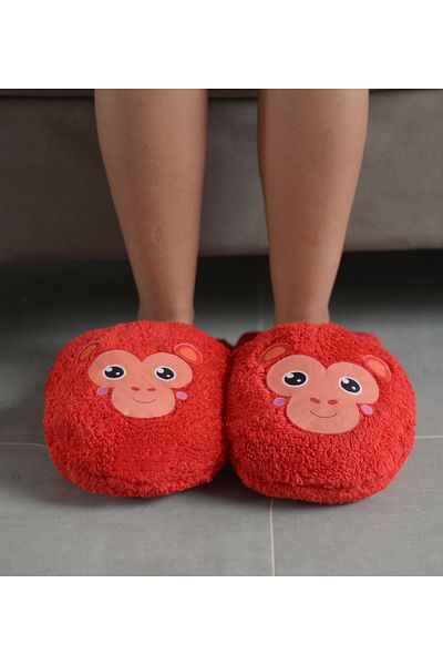 Özgüner Oyuncak Animal Patterned Comfortable Plush Slippers