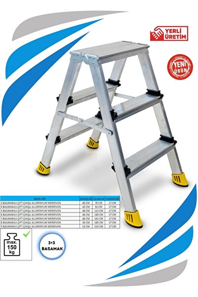 Genel Markalar SÖZBİR 3+3 GOLD ÇİFT ÇIKIŞLI ALÜMİNYUM MERDİVEN