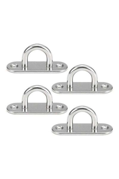 Generic 4 Pcs Eye Deck Plate Marine Hardware Multifunctional Wall Mount Hook