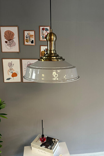 Bamyum Carmelo Gri Renk Asaletli Tekli Avize Uzun Eskitme Tokmak Başlık Sarkıt Lamba Salon Aydınlatma