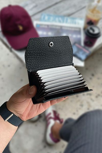 LETERRA GENUINE LEATHER ACCORDION CARD HOLDER