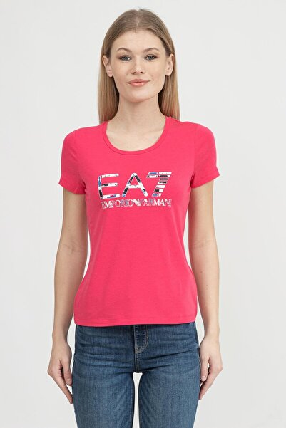 EA7 تي شيرت نسائي بياقة دائرية