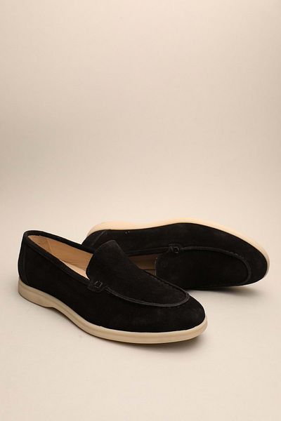 Gondol Loafer clasic pentru bărbați din piele naturală, piele de căprioară neagră 41 ttx.631
