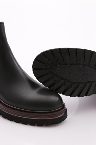 DGN Erkek Strech Detaylı Bot Hakiki Deri Siyah Analin 2104123210