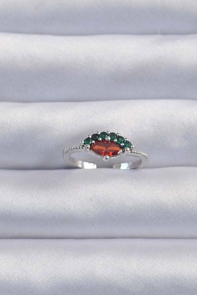 Skygo Brass Silver Color Colorful Zircon Stone Adjustable Ring - Tj-Byk3294