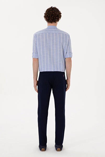 U.S. Polo Assn. Erkek Lacivert Slim Fit Kanvas Pantolon 50309119-VR033