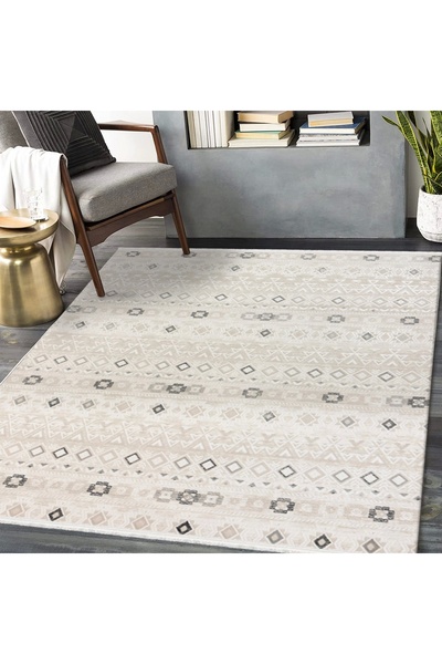 HBC İstinye Yumuşak Dokulu Modern Desen Antrasit Oturma Odası Salon Mutfak Genç Odası Halısı