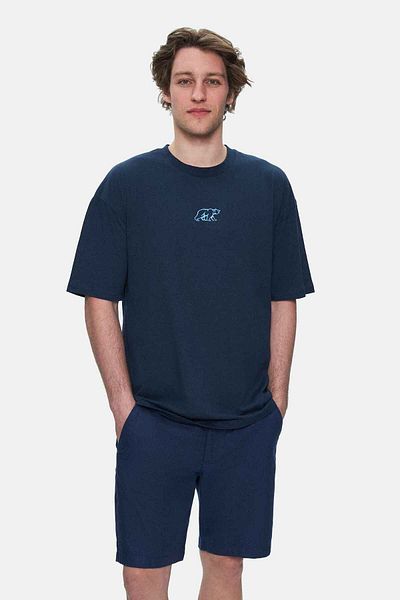 UCLA Tricou pentru bărbați, cu decolteu brodat, cu imprimeu oversize, Sinclaır