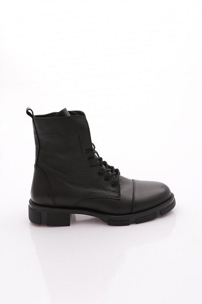 DGN Ανδρικές μπότες Comfort Lace Up Γνήσιο δέρμα Μαύρο Floater 332195223210