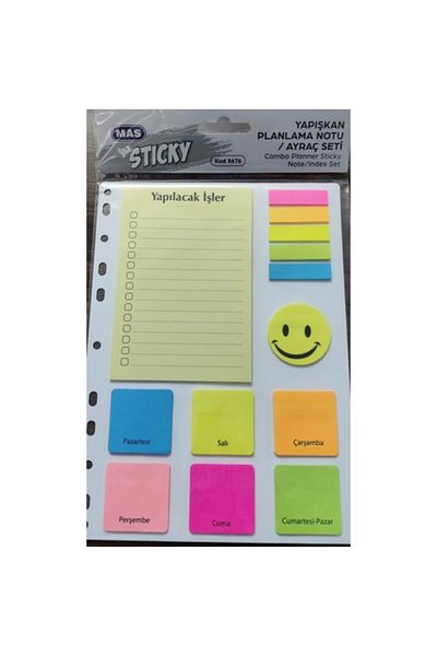 Mas Combo Adhesive Note Paper Hourly Plan Set 18 Sheets