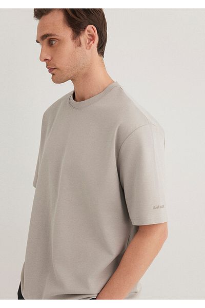 Mavi Crew Neck Gray Basic T-Shirt Loose Fit / Loose Relaxed Cut 0612518 -70100