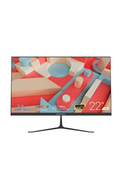 Microdigit شاشة LED عالية الدقة كاملة الوضوح مقاس 22 بوصة، لون أسود