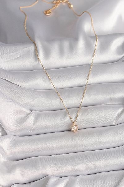 Skygo Brass Gold Color Zircon Stone Circle Cage Model Women's Necklace - Tj-Bko9828