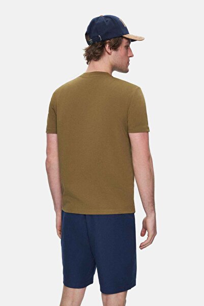 UCLA Fabio Dark Green Crew Neck Printed Standard Fit Men's Tshirt