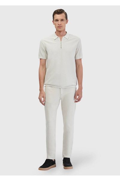 Ramsey Stone Polo Neck Jacquard Knitwear