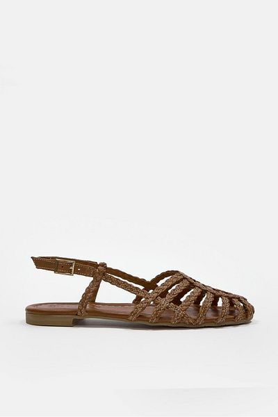 NILUFARR Sandra Tan Genuine Leather Women's Sandals