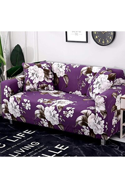 COOYA Printed Sofa Cover, Elasticated Design, Not Easy to Wrinkle, Suitable for 3 Seats, 190-230cm