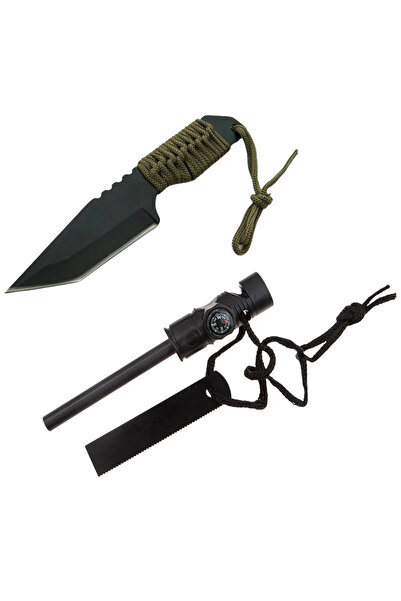 Depox Lovecký nůž IdeallStore, Jungle Guard, černý, 17,5 cm, včetně pouzdra.