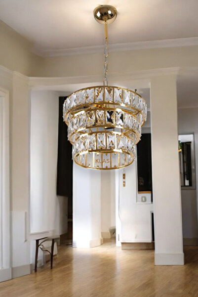 KORKMAZ KLAS KORKMAZ KLAS CAM AYDINLATMA SAFİR KRİSTAL 3LÜ GOLD,GÜMÜŞ AVİZE