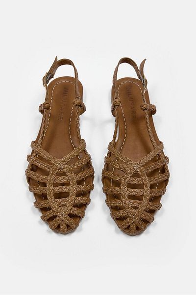 NILUFARR Sandra Tan Genuine Leather Women's Sandals