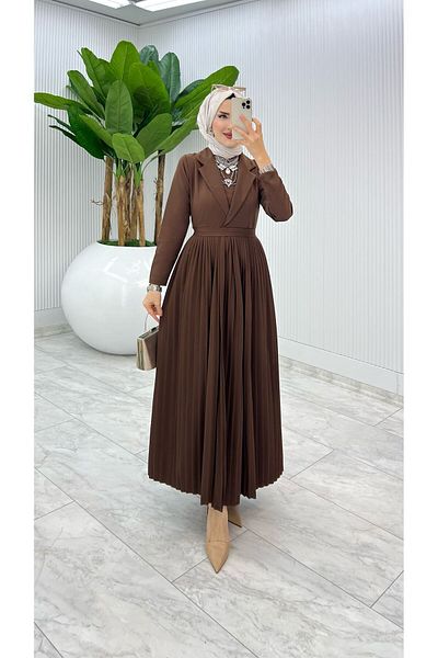 FIRSTESLEM Summer Double Crepe Fabric Design Abaya Set with Pleated Abaya