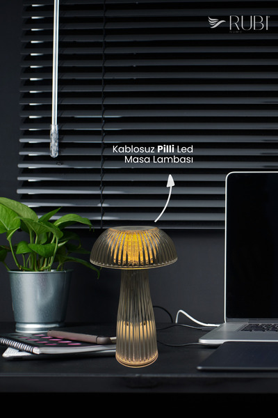 rubihome Mantar Model Kablosuz Pilli Led Masa Lambası - 1 Adet