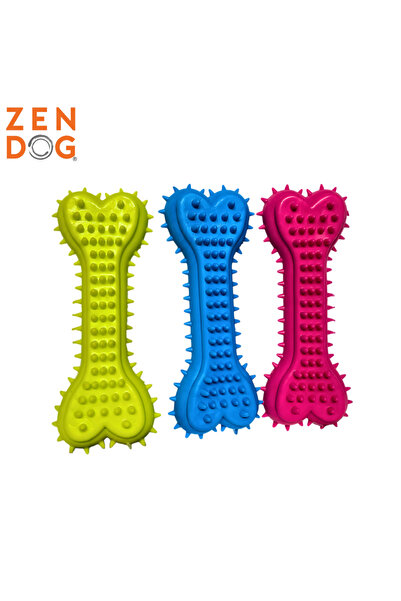 ZENDOG لعبة عظم الكلب المصنوعة من المطاط المتين (ألوان متنوعة)