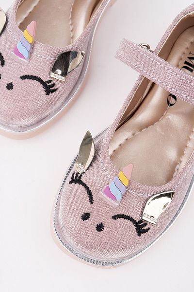 MUGGO Paty Daily Girls' Ballerinas with Velcro and Glitter