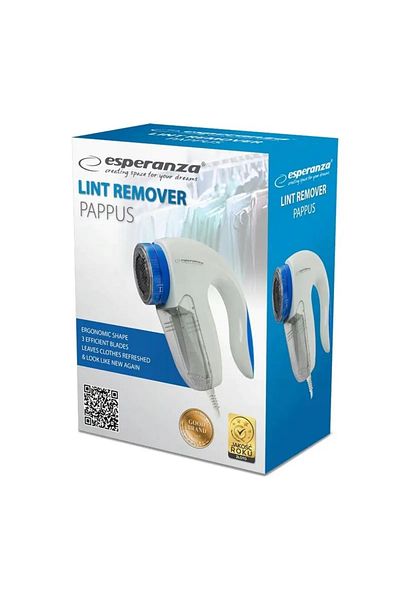 ESPERANZA Esperanza ECS006 lint remover, 4W, 3 blades, collection container (White/Blue)