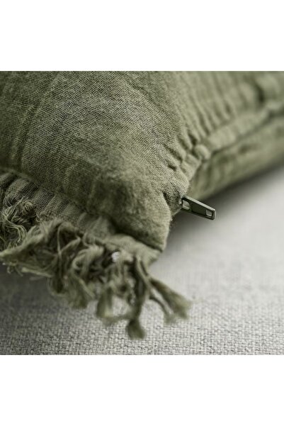 IKEA VALLKRASSING Cushion Cover Grey-Green 50x50 cm – 100% Cotton by IKEA