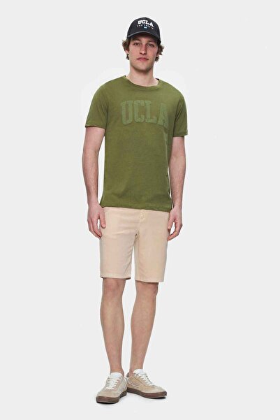 UCLA Ανδρικό μπλουζάκι CULVER Khaki Crew Neck με στάνταρ εφαρμογή