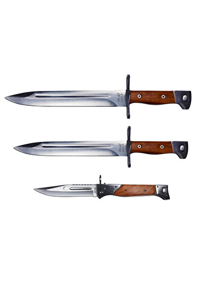 Depox Sada 3 loveckých nožů IdeallStore, Ak Undercover, nerezová ocel, hnědá,...