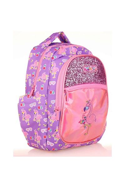 KAUKKO Flamingo Patterned Stoned Children's Backpack - Mirrored