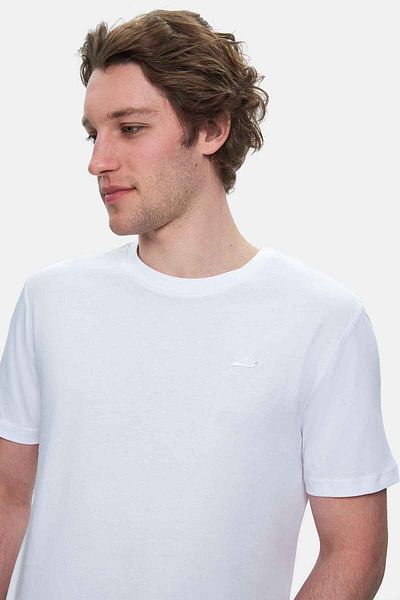 UCLA Tricou pentru bărbați, alb, cu decolteu, brodat, cu potrivire standard