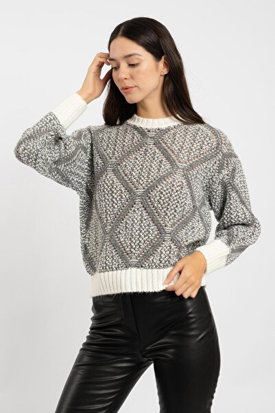 RTD&VLD سترة نسائية Vita-188 Game ذات رقبة دائرية باللون الرمادي