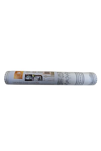 Harmony Royal Collection 12-Meter Table Mat - Elegant Printed White Design for Dining & Events