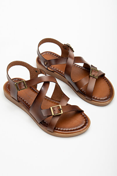 DENORA Sandale cu bretele Bodrum Alaçatı din piele maro maro mat