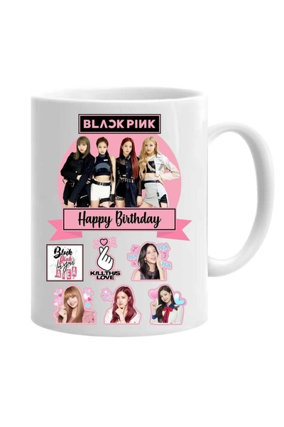 OEM Cană albă personalizată blackpink la mulți ani, INOVATIX®. 330 ml