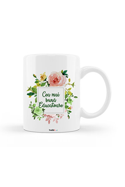 OEM Cana albă personalizată „Cel mai bun profesor”, INOVATIX®. 330 ml