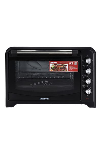 Geepas 60L Electric Oven with Convection & Rotisserie - 2200W Grill Function