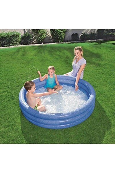 BESTWAY Çocuklar Için Şişme Havuz Üç Halkalı Mavi Yaldızlı Çocuk Havuzu 122cm...