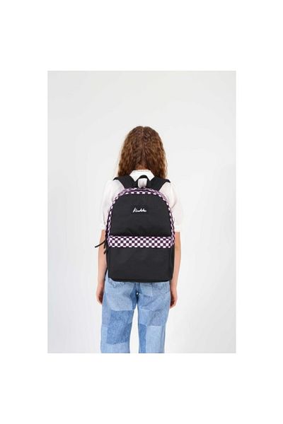 KAUKKO Σακίδιο πλάτης Basic Colors (ροζ καρό)krn-K1631
