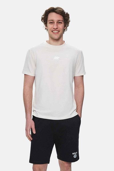 UCLA Fabio Bone Color Crew Neck Printed Standard Fit Men's Tshirt