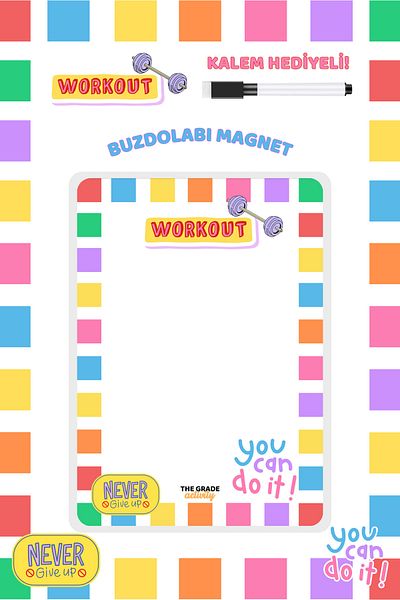 The Grade Summer-Sil Note Holder Workout Refrigerator Note Holder.Magnetic Refrigerator Note Holder.Magnet Note Holder.21X15Cm