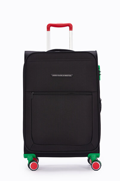 United Colors of Benetton Benetton 2'li Valiz Seti Orta Ve Kabin Boy Lüx Kumaş Valiz Siyah Bnt2800