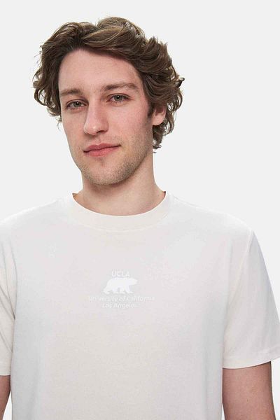 UCLA Fabio Bone Color Crew Neck Printed Standard Fit Men's Tshirt