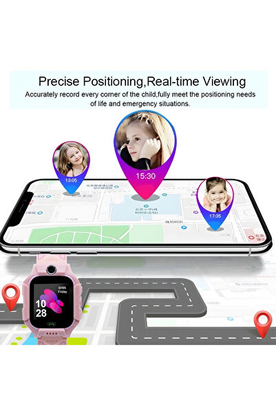 Onkatech Sim Kartlı Lbs Konum Takipli Akıllı Çocuk Saati Pembe