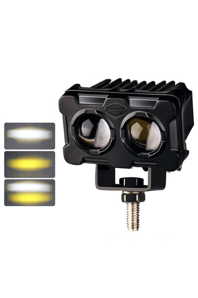 caralp Robot Sis Farı Çift Renk Sarı-Beyaz Araç Motosiklet Off Road Led Lamba...