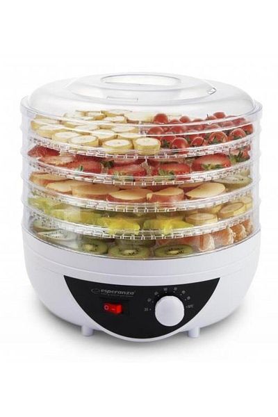 ESPERANZA Deshidrator fructe Esperanza EKD002 Chanterelles, 250W, 5 nivele (Alb)