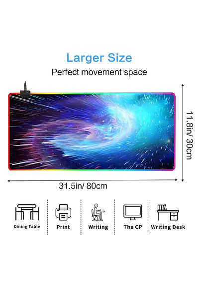 FlashHawk RGB Gaming Mouse Pad 800*300mm Size,14 LED Modes Extended Large Table Desk Mat Mousepad